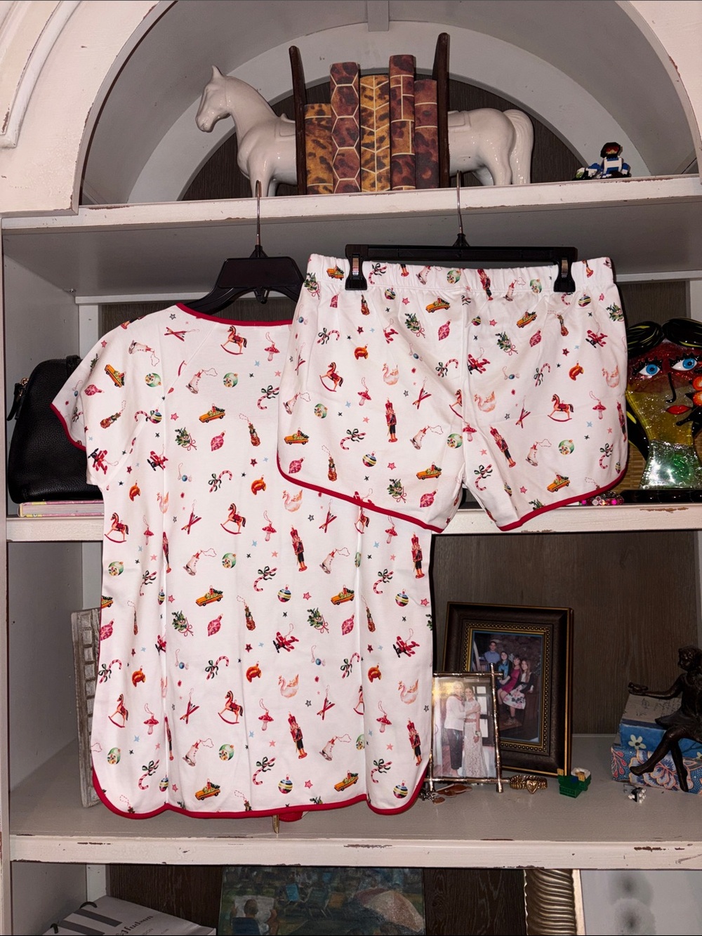 Lake Pajamas Pima Shorts Pajama Set in Ornaments SZ M NEW - Picture 2 of 3